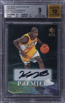 2007-08 Upper Deck SP Rookie Edition "1994-95 SP Rookie Autographs" #151 Kevin Durant Signed Rookie Card  - BGS MINT 9/BGS 10